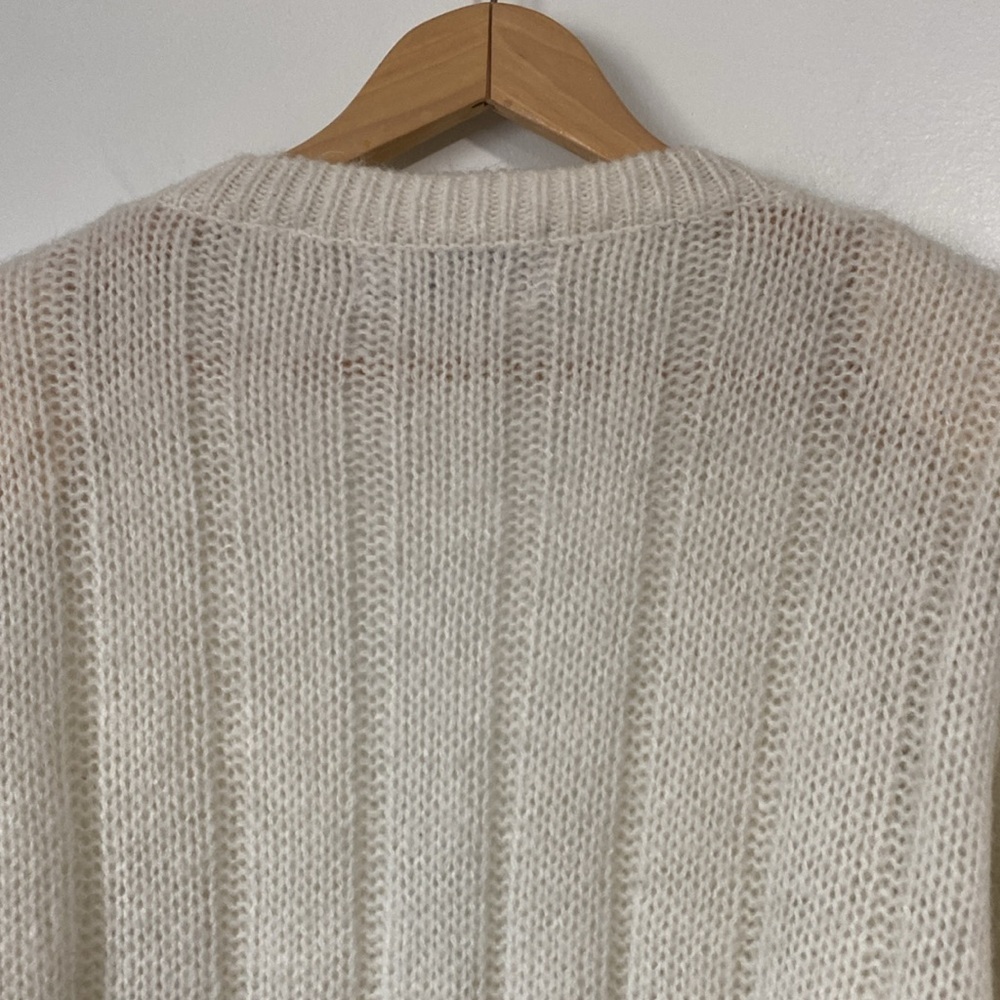 Vintage Here’s a Hug Cream Cable Knit Cardigan button front size Large - Picture 8 of 13